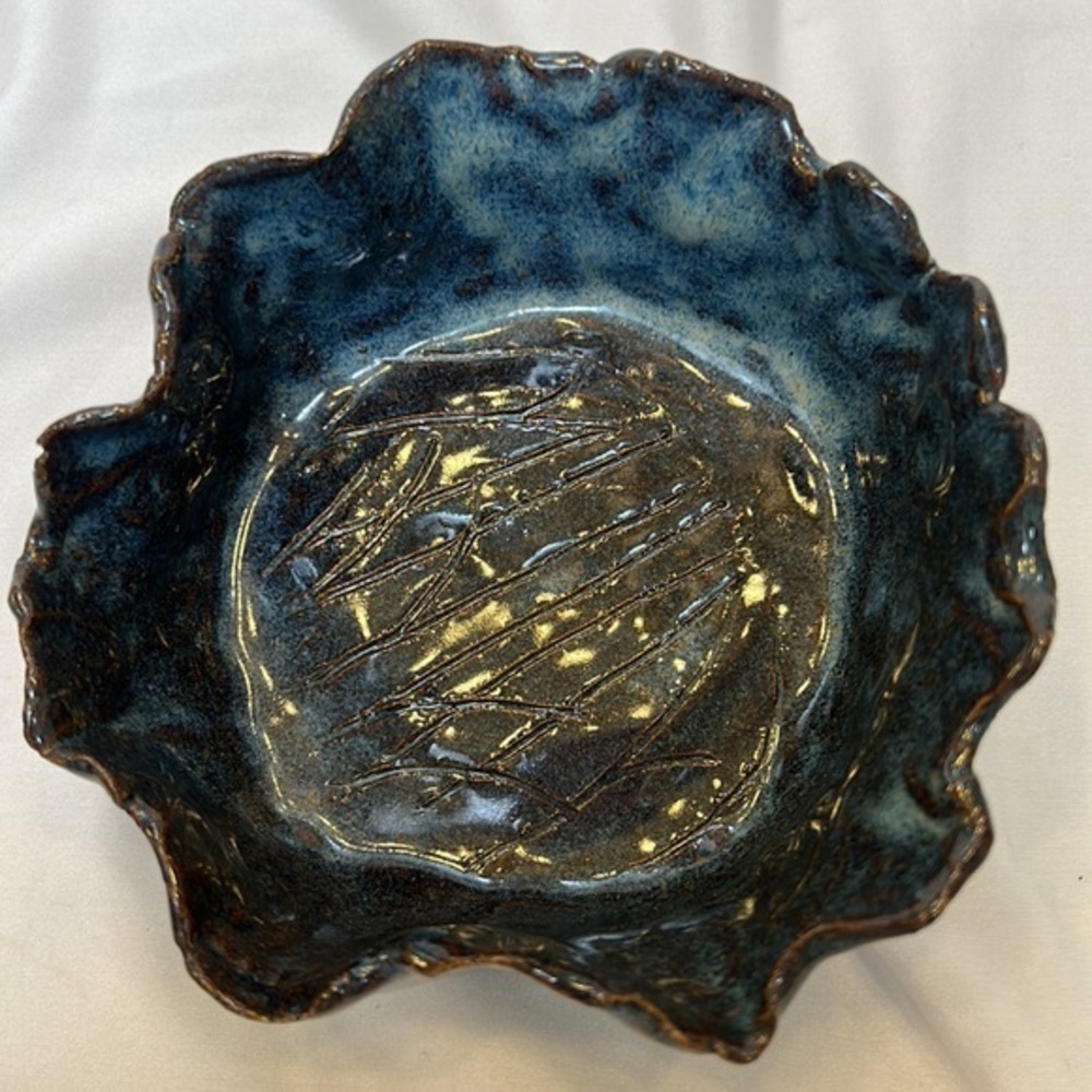 Handmade Blue Pottery Bowl